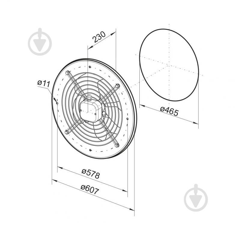 Вентилятор осевой Вентс ОВК 4Е 450 - фото 2