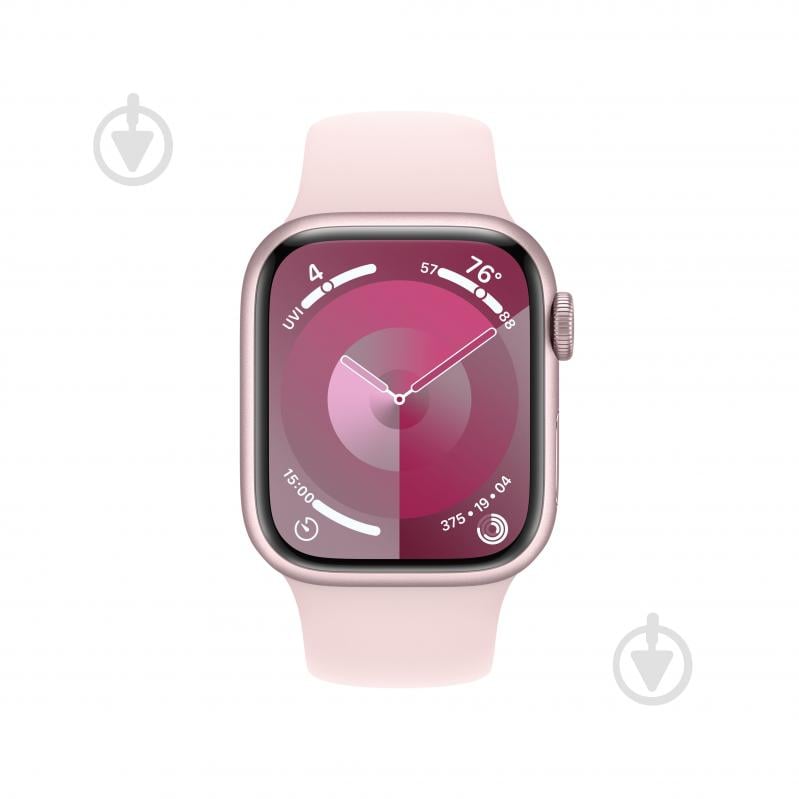 Смарт-часы Apple Watch Series 9 GPS 41mm Pink Aluminium Case with Pink Sport Band - S/M (MR933QP/A) - фото 2