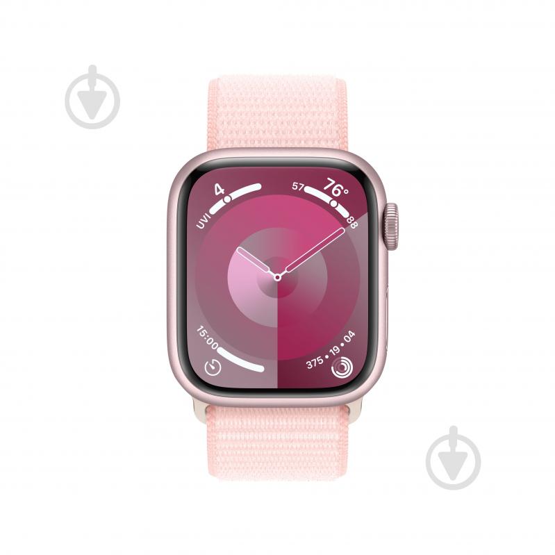 Смарт-часы Apple Watch Series 9 GPS 41mm Pink Aluminium Case with Light Pink Sport Loop (MR953QP/A) - фото 2