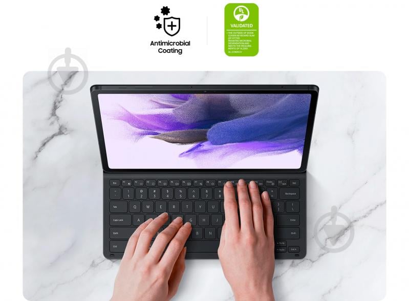 Чехол-клавиатура Samsung EF-DT730 Galaxy Tab S7+ / S7 FE black (EF-DT730BBRGRU) SLIM - фото 14