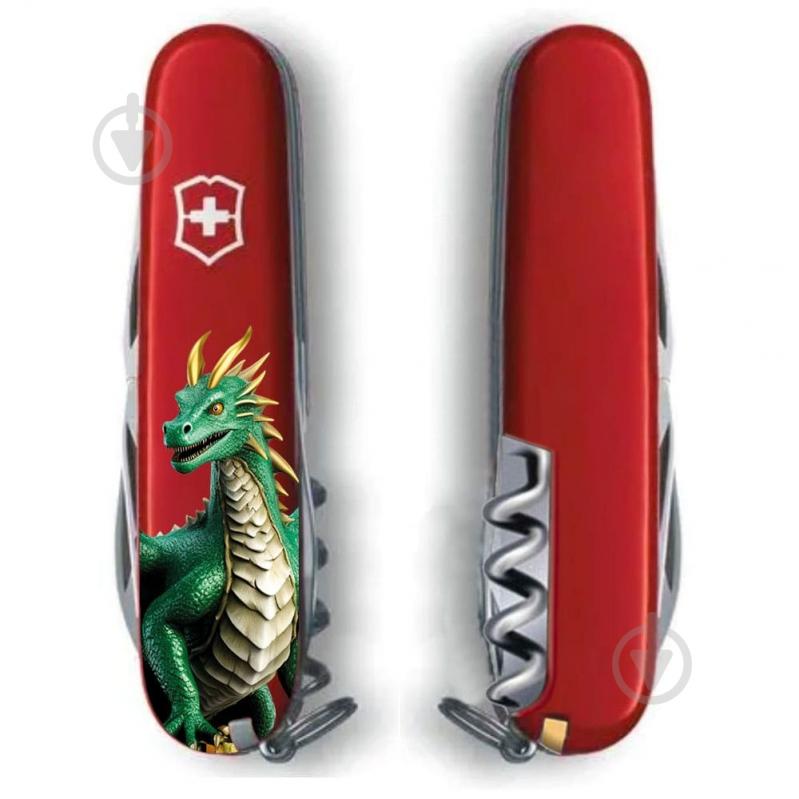 Нож швейцарский Victorinox SPARTAN ZODIAC Зеленый дракон 1.3603.Z3340u 99969 - фото 1