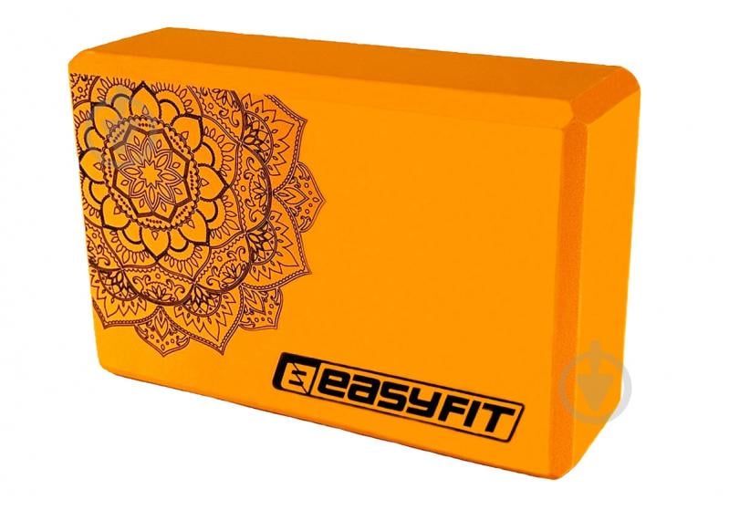Блок для йоги EasyFit EVA EF-1819 оранжевый - фото 1
