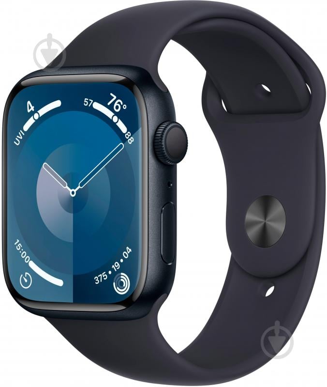 Смарт-годинник Apple Watch Series 9 GPS 45mm Midnight Aluminium Case with Midnight Sport Band - S/M (MR993QP/A) - фото 1