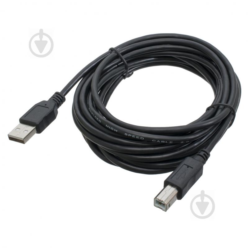 Дата-кабель Patron USB 2.0 AM/BM 4,5 м чорний (CAB-PN-AMBM-45) - фото 2