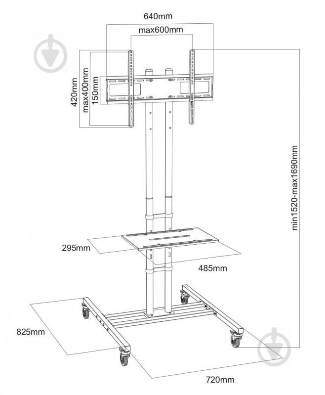 Кріплення для телевізора CHARMOUNT CT-FTVS-T131 поворотні 32"-70" чорний - фото 5