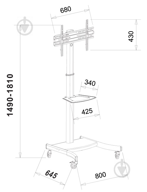 Кріплення для телевізора CHARMOUNT CT-FTVS-T18 поворотні 32"-55" чорний - фото 6