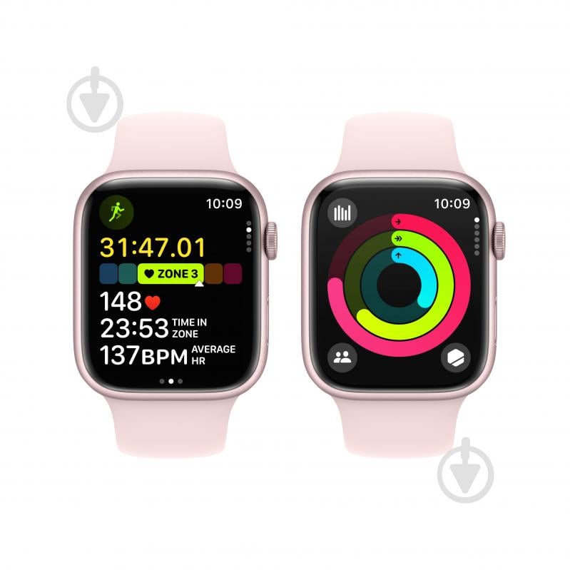 Смарт-годинник Apple Watch Series 9 GPS 45mm Pink Aluminium Case with Pink Sport Band - S/M (MR9G3QP/A) - фото 5