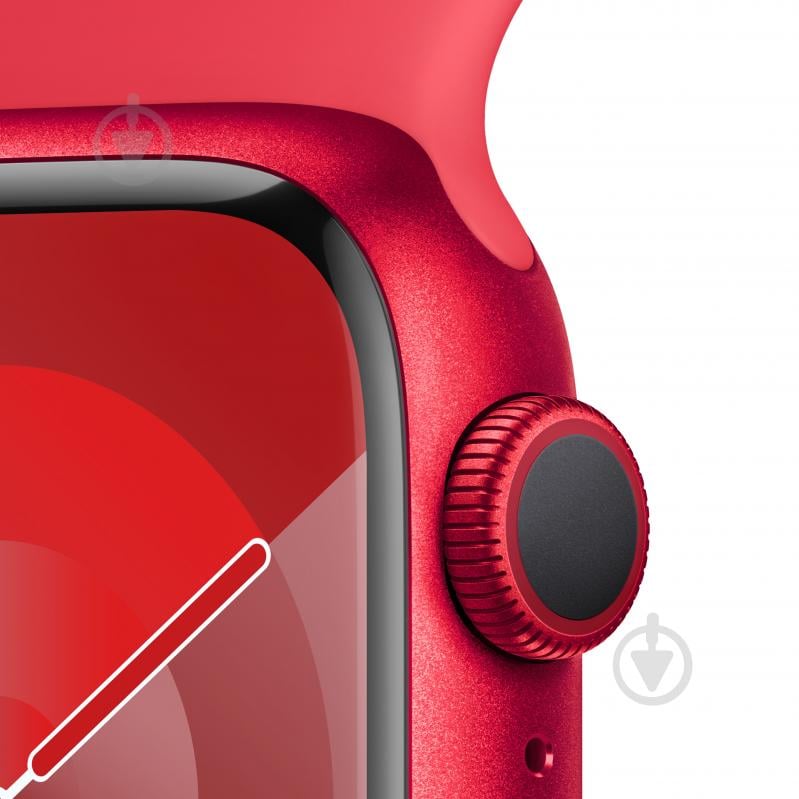 Смарт-часы Apple Watch Series 9 GPS 41mm (PRODUCT) Red Aluminium Case with (PRODUCT) Red Sport Band - S/M (MRXG3QP/A) - фото 3