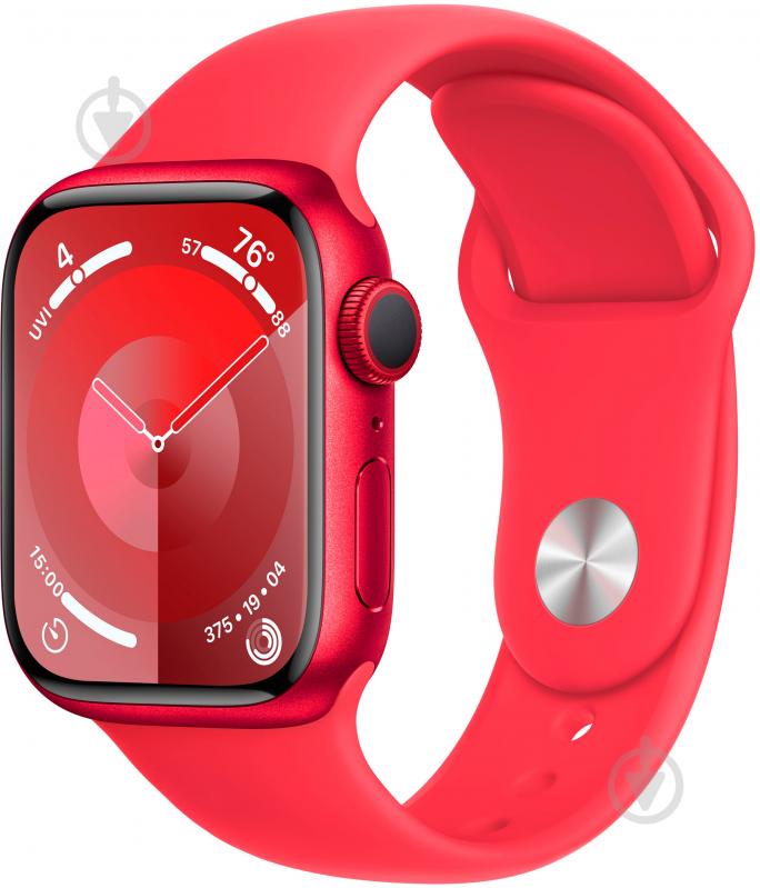 Смарт-часы Apple Watch Series 9 GPS 41mm (PRODUCT) Red Aluminium Case with (PRODUCT) Red Sport Band - S/M (MRXG3QP/A) - фото 1