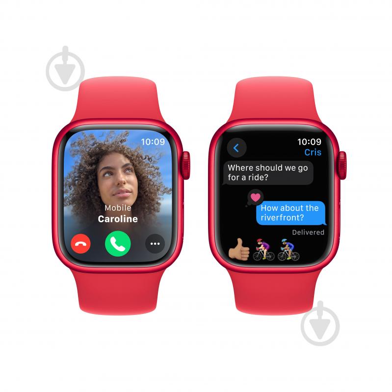 Смарт-годинник Apple Watch Series 9 GPS 41mm (PRODUCT) Red Aluminium Case with (PRODUCT) Red Sport Band - M/L (MRXH3QP/A) - фото 4