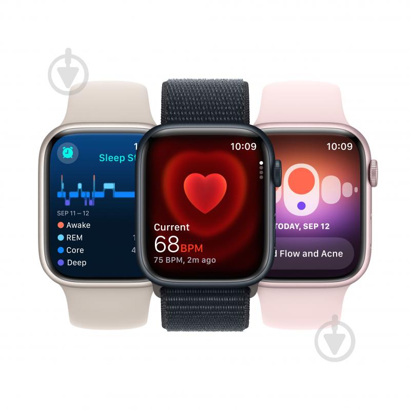 Смарт-годинник Apple Watch Series 9 GPS 41mm (PRODUCT) Red Aluminium Case with (PRODUCT) Red Sport Band - M/L (MRXH3QP/A) - фото 6