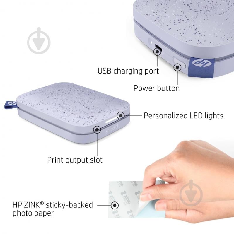 Портативний принтер HP Sprocket (HPISPPR) - фото 4 Портативний принтер HP Sprocket (HPISPPR) - фото 4