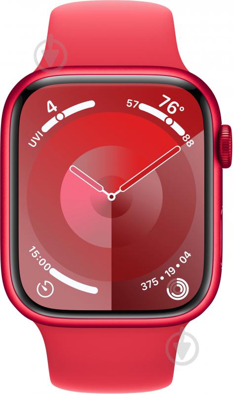 Смарт-часы Apple Watch Series 9 GPS 45mm (PRODUCT) Red Aluminium Case with (PRODUCT) Red Sport Band - S/M (MRXJ3QP/A) - фото 2