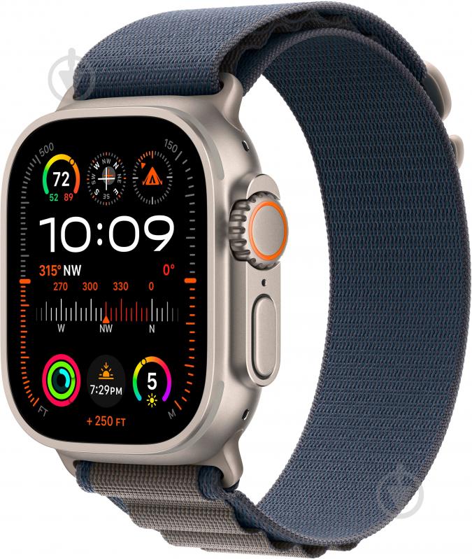 Смарт-годинник Apple Watch Ultra 2 GPS + Cellular 49mm Titanium Case with Blue Alpine Loop - Small (MREK3UL/A) - фото 1