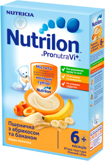 Каша пшенична Nutrilon від 6 місяців з абрикосом і бананом 225 г - фото 1