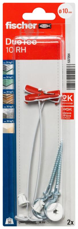 Дюбель для гипсокартона DUOTEC RH K NV / с L-крюком fischer 10x50 мм 2 шт. (537264) - фото 2