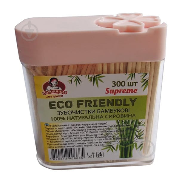 Зубочистки бамбуковые Помічниця Цветок 300 шт. - фото 1