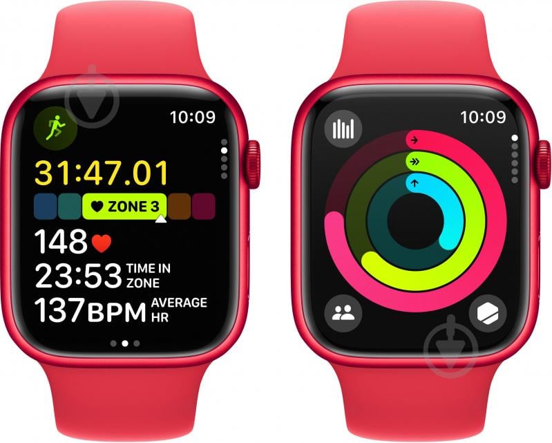 Смарт-годинник Apple Watch Series 9 GPS 45mm (PRODUCT) Red Aluminium Case with (PRODUCT) Red Sport Band - M/L (MRXK3QP/A) - фото 5