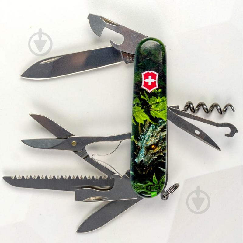 Ніж швейцарський Victorinox HUNTSMAN ZODIAC Зелений дерев'яний дракон 1.3713.3.Z3240p 100025 - фото 5