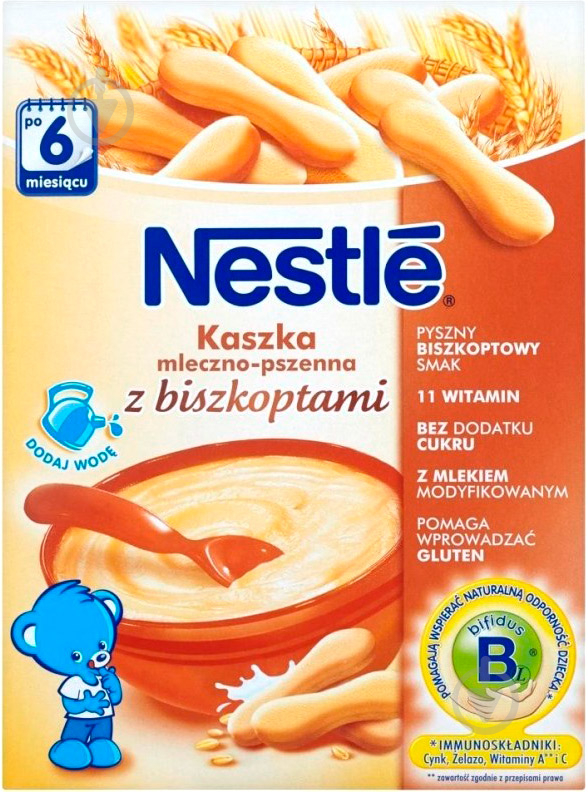 Каша пшенична Nestle від 6 місяців з печивом 250 г - фото 1