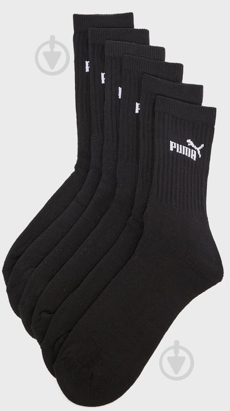 Шкарпетки Puma CREW SOCK 6P BLACK 88749604 р.43-46 чорний - фото 1