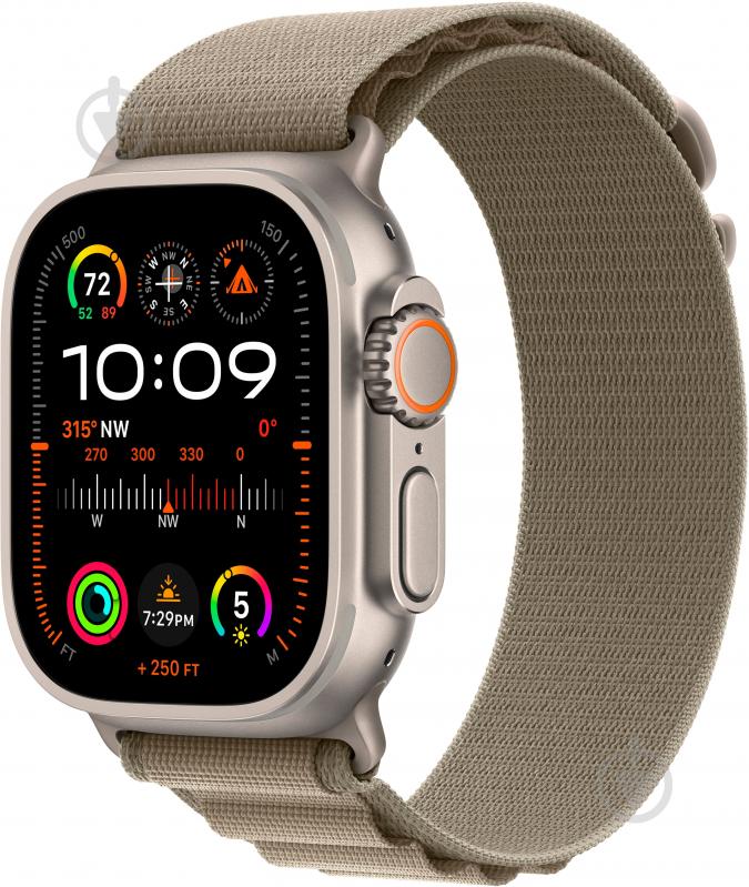 Смарт-часы Apple Watch Ultra 2 GPS + Cellular 49mm Titanium Case with Olive Alpine Loop - Small (MREX3UL/A) - фото 1