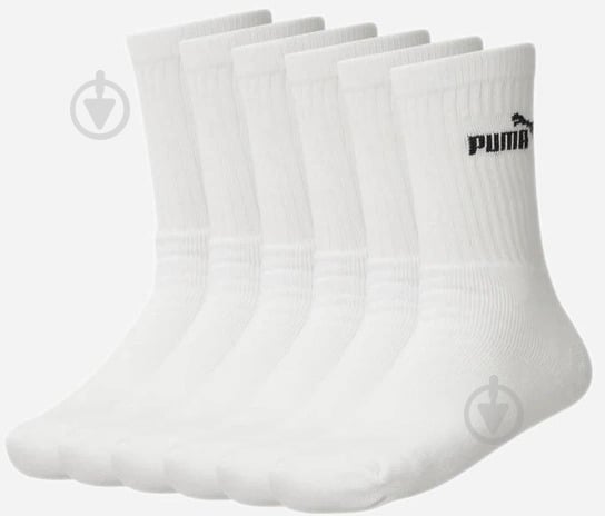 Шкарпетки Puma CREW SOCK 6P WHITE 88749601 р.43-46 білий - фото 1