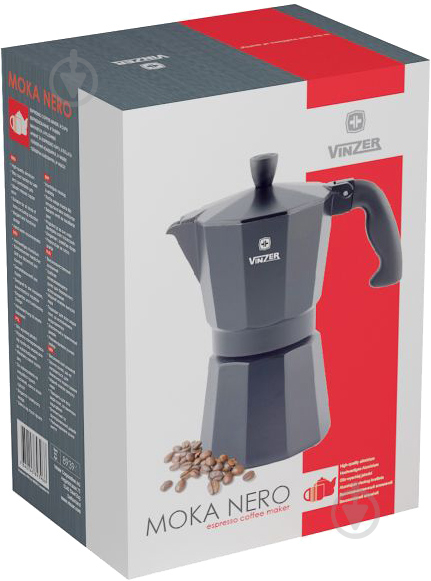 Кофеварка гейзерная Moka Nero на 3 чашки 165 мл 89394 Vinzer - фото 2