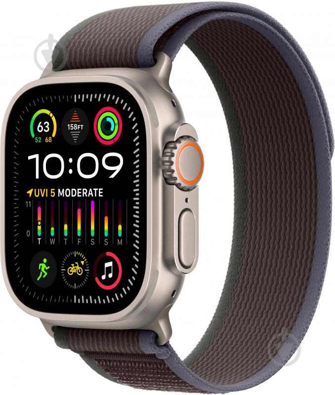 Смарт-часы Apple Watch Ultra 2 GPS + Cellular 49mm Titanium Case with Blue/Black Trail Loop - S/M (MRF53UL/A) - фото 1