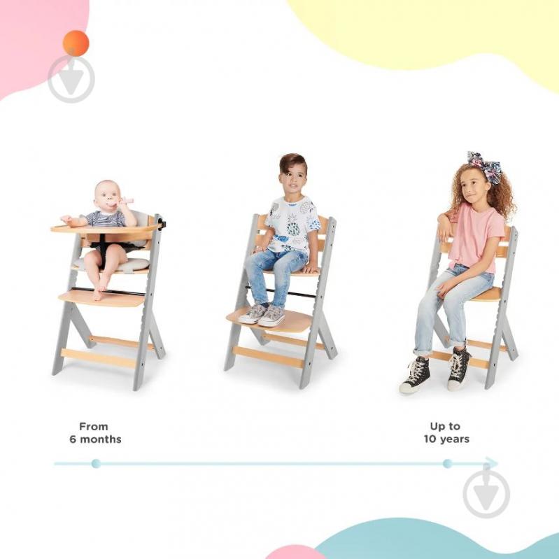 Стульчик для кормления Kinderkraft Enock Gray Wood с подушкой KHENOC0PGRY0000 - фото 7