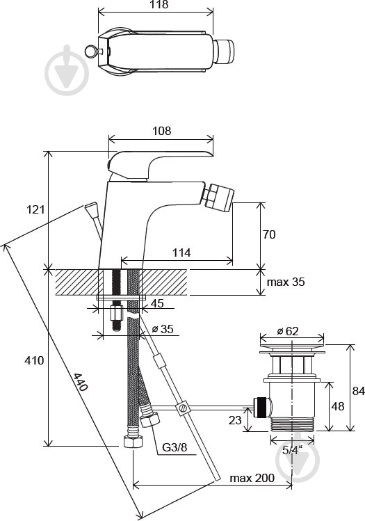 Змішувач для біде Ravak FL 055.00 - фото 3