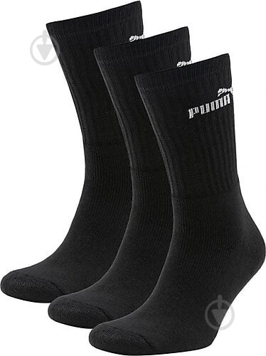 Носки Puma ELEMENTS CREW SOCK 3P BLACK 88329601 р.39-42 черный 3 пари шт. - фото 1