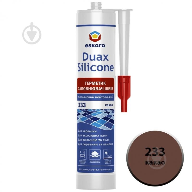 Герметик силиконовый Eskaro Duax Silicone №233 какао 300 мл - фото 1