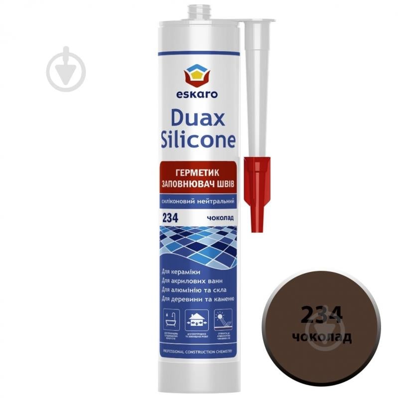 Герметик силиконовый Eskaro Duax Silicone №234 шоколад 300 мл - фото 1