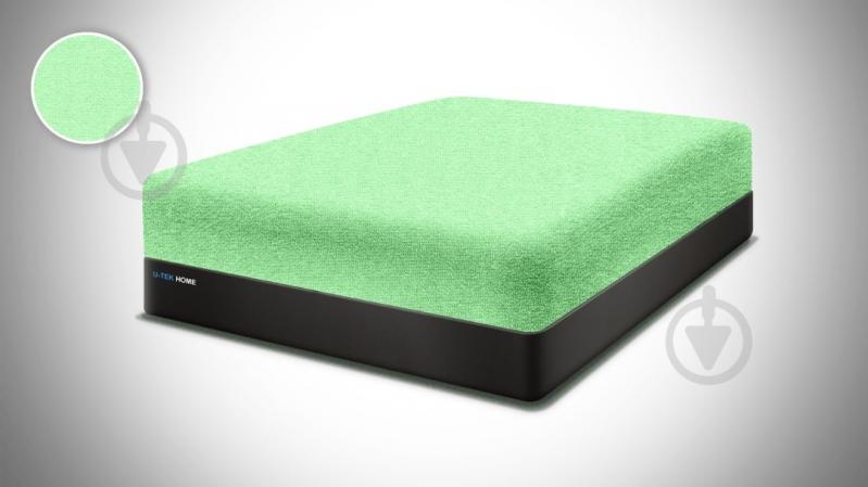 Простирадло на резинці махрове Jersey havlu 90x200 см зелений Ю-ТЕК - фото 2