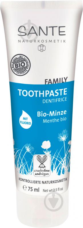 Зубна паста Sante BIO м'ятна з фтором 75 мл - фото 1