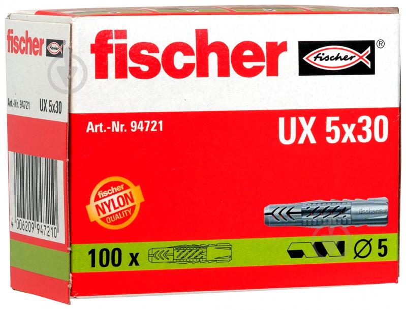 Дюбель універсальний UX без бурта fischer 5x30 мм 100 шт. (94721) - фото 3 Дюбель універсальний UX без бурта fischer 5x30 мм 100 шт. (94721) - фото 3
