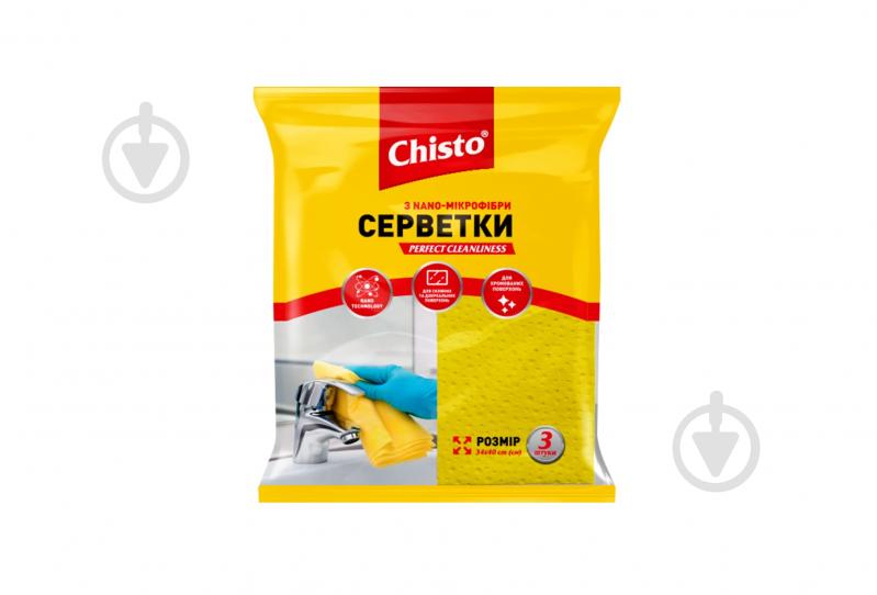 Серветки з мікрофібри Chisto для прибирання 34х40 см см см 34х40 см 3 шт./уп. - фото 1