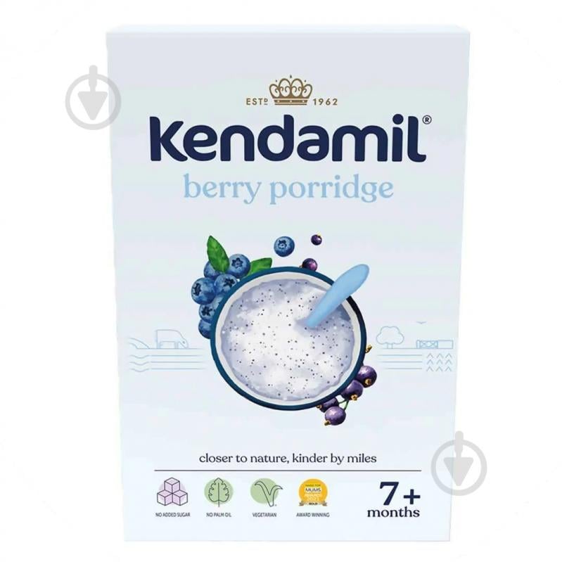 Каша Kendamil от 7 месяцев молочная каша с ягодами для детей с 7 месяцев (92000007) 150 г - фото 1 Каша Kendamil от 7 месяцев молочная каша с ягодами для детей с 7 месяцев (92000007) 150 г - фото 1