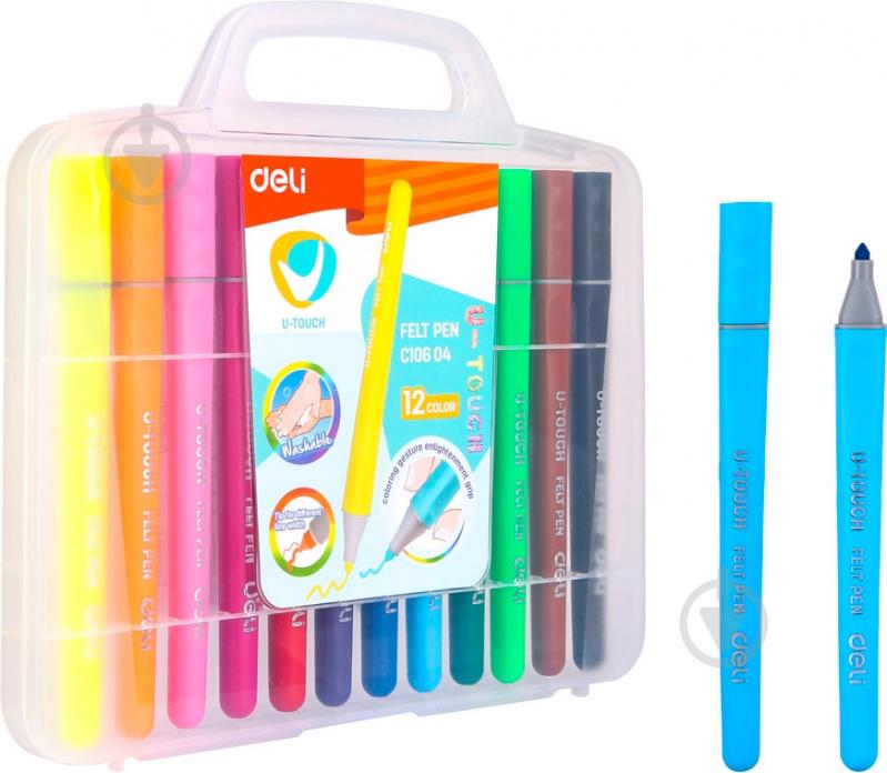 Фломастеры U-Touch 12 цветов EC10604 Deli - фото 3 Фломастеры U-Touch 12 цветов EC10604 Deli - фото 3