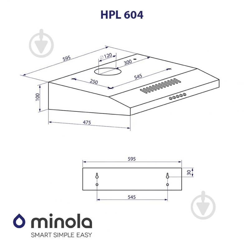 Витяжка Minola HPL 604 I плоска - фото 9