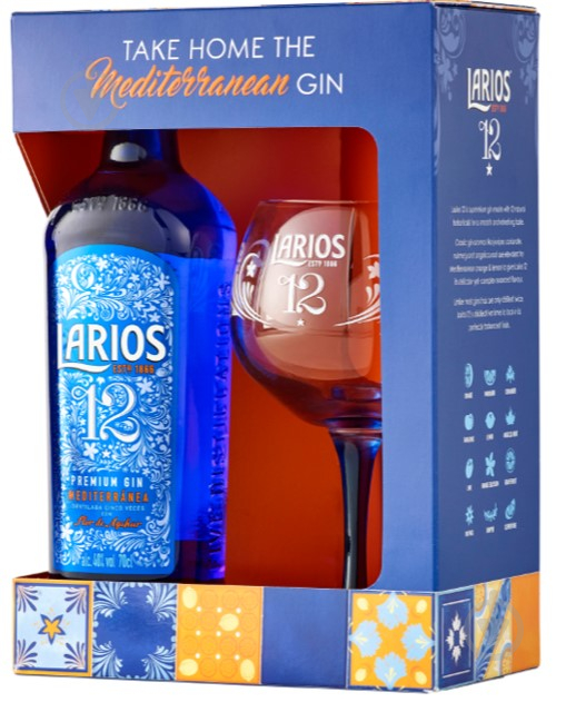 Джин Larios 12 Premium Gin с бокалом 0,7 л - фото 1