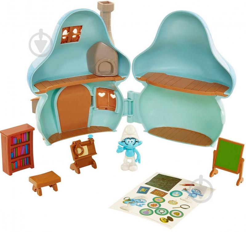 Набір фігурок Jakks Pacific Smurfs Mushroom House Brainy Smurf 96572 (96570) - фото 1