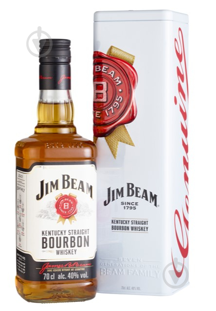 Бурбон Jim Beam White в металевій коробці 0,7 л - фото 1