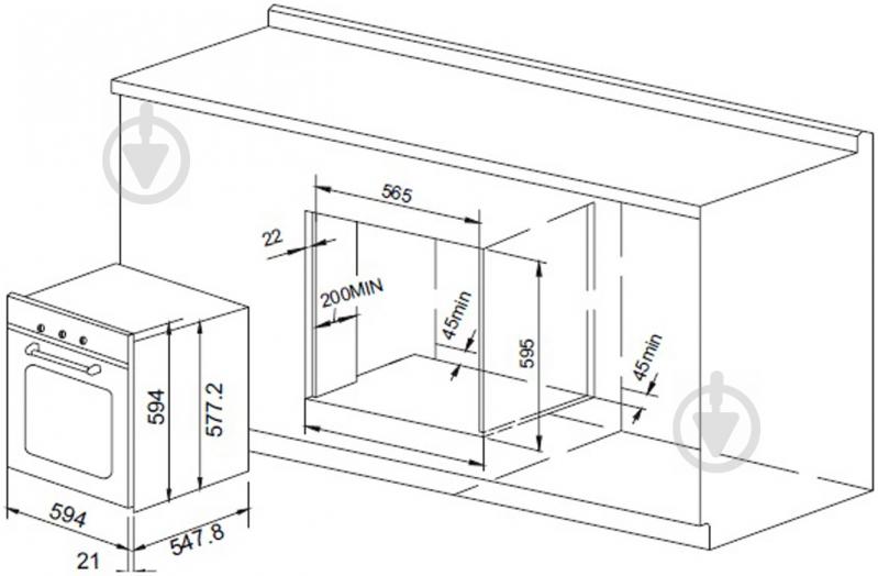 Духовой шкаф Pyramida F 44 BLACK SSF(70) - фото 6