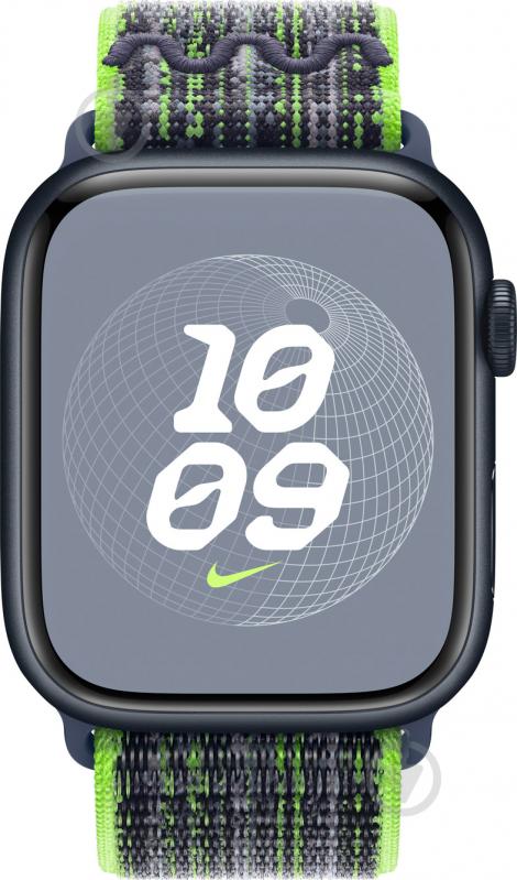 Ремешок Apple 45mm Bright Green/Blue Nike Sport Loop (MTL43ZM/A) - фото 3