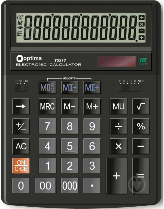 Калькулятор настільний 16-розрядний O75517 Optima - фото 1