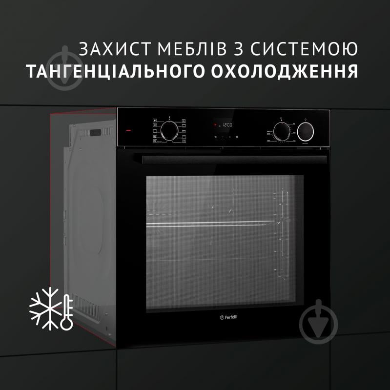 Духовой шкаф Perfelli DIAMOND 6D10NS NERO электрический встраиваемый - фото 5