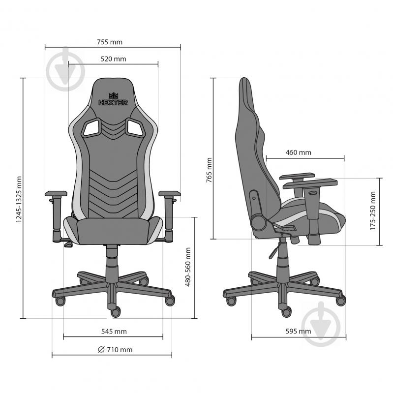 Крісло Hexter Pro R4D Tilt MB70 Eco/01 чорно-зелений - фото 20