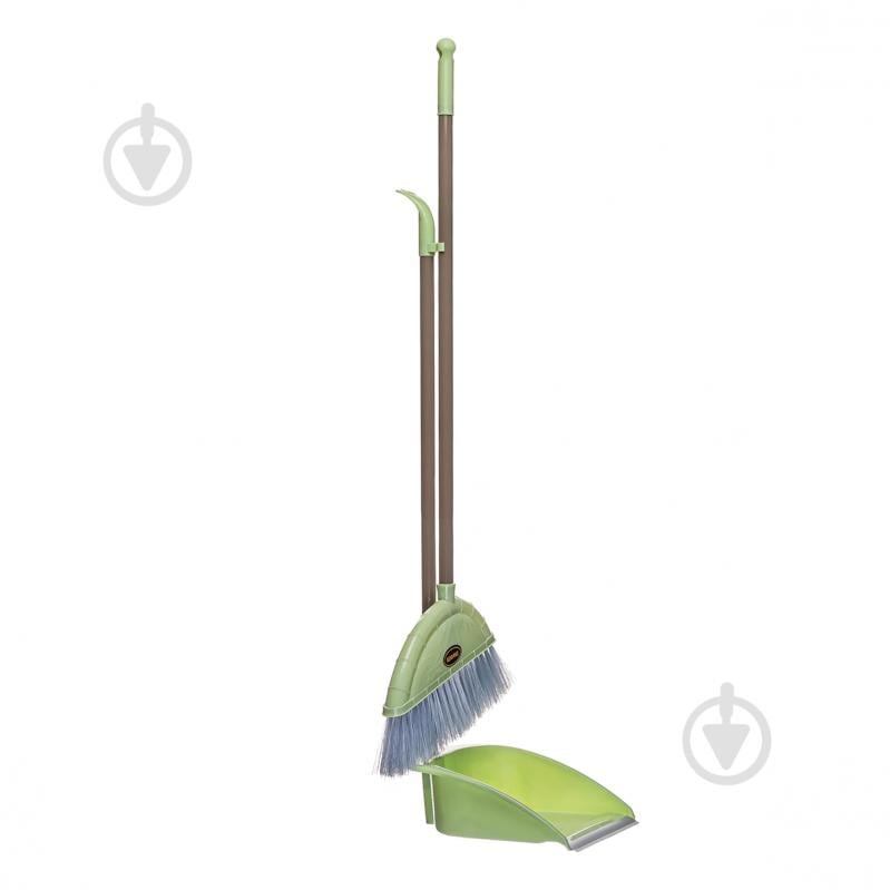 Совок со щеткой L-15 Kornel 85 см зеленый KL-15 зелений - фото 1